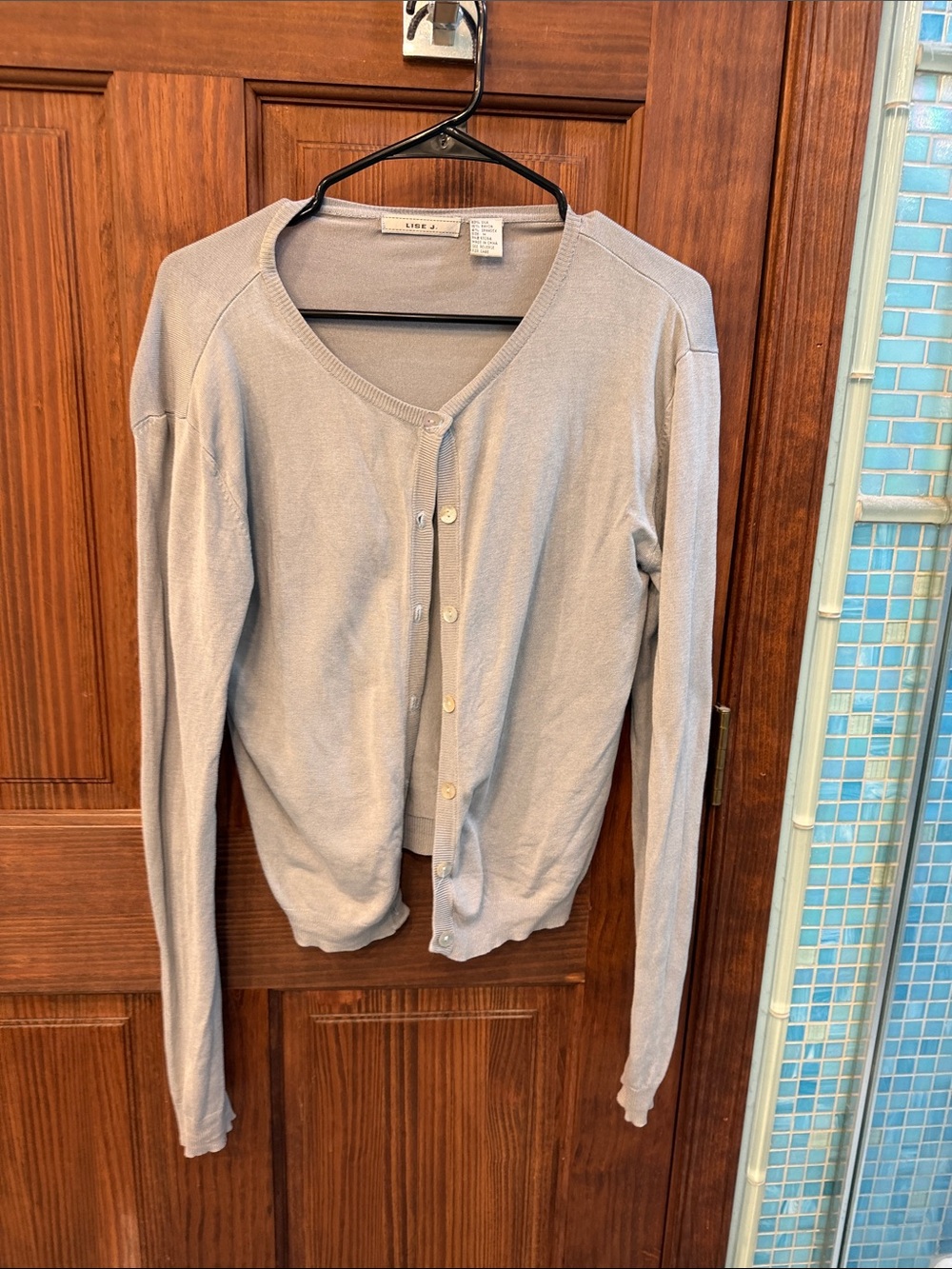 Light Gray V-Neck Button Cardigan